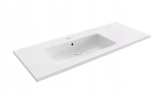 BOCCHI umývadlo s doskou a otvorom pre batériu, 120 cm, ľavé prevedenie, biela
